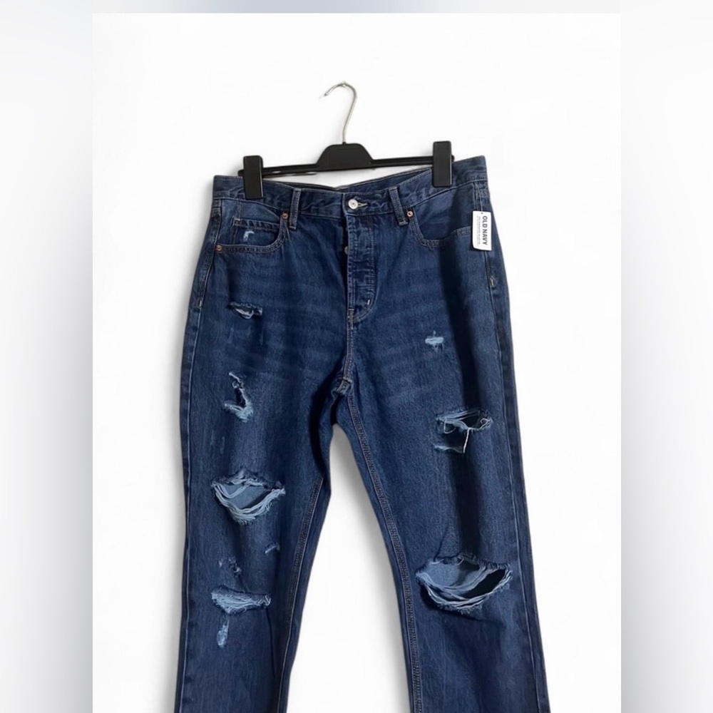 Old Navy High-Waisted Button-Fly Slouchy Straight Jeans Sz14 Secret Slim Pockets - Picture 4 of 8